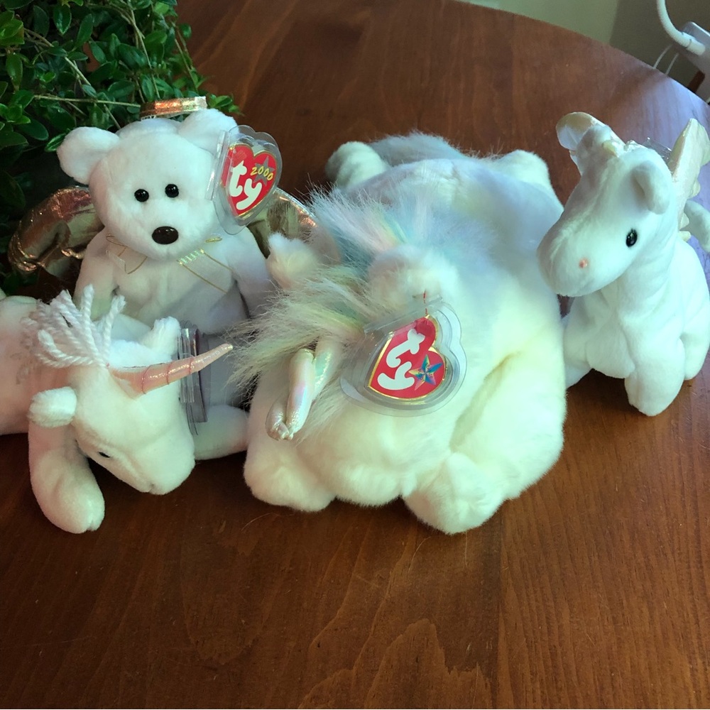 Lot of 4 Ty MYSTICAL -Ty Beanie Buddy Mystic+Beanies Mystic, Magic & Halo